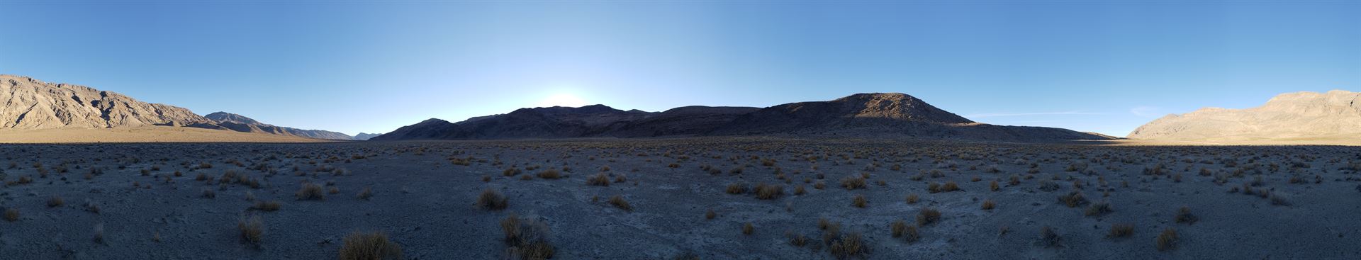 panorama of cabin by lake