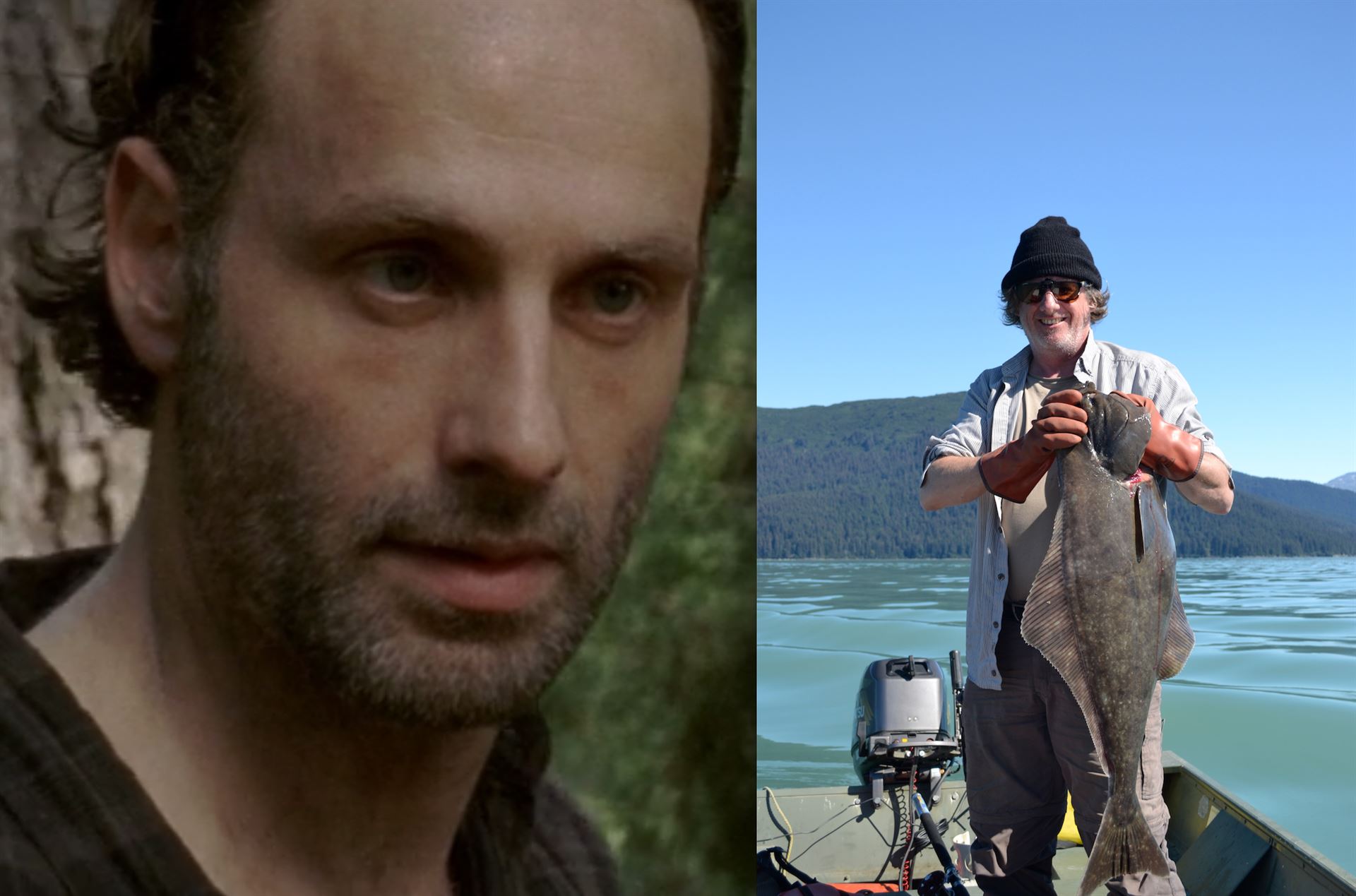 images of dale fishing and guy from walking dead