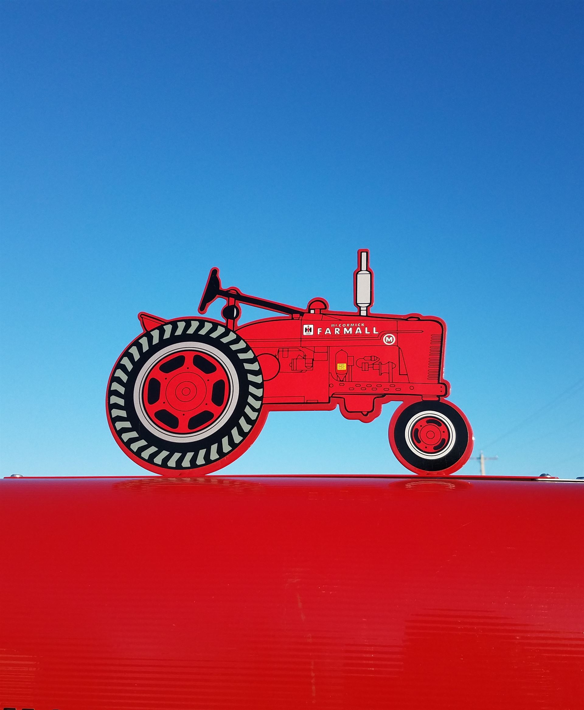 red tractor on mailbox