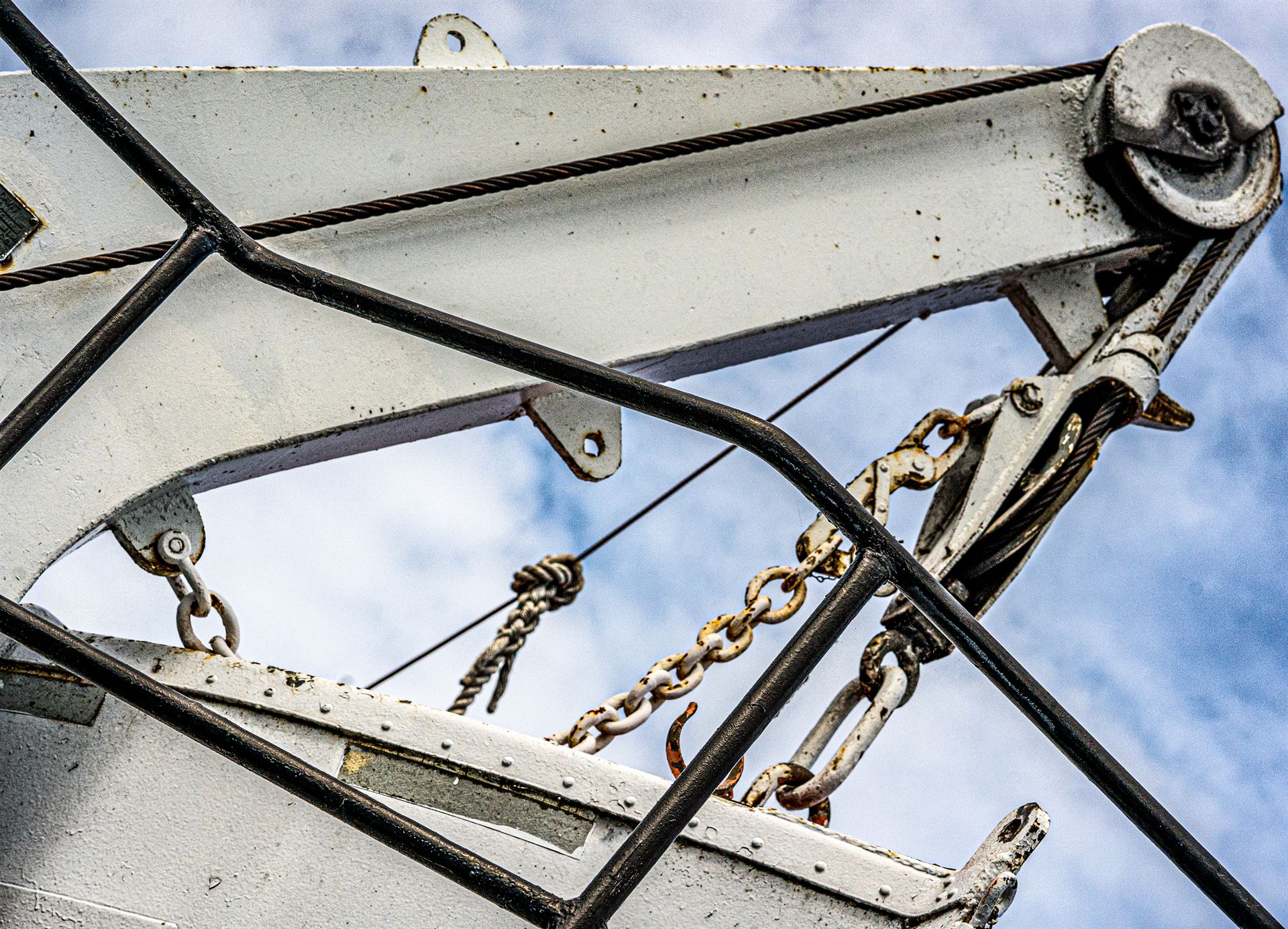 close up of oil rig machinery