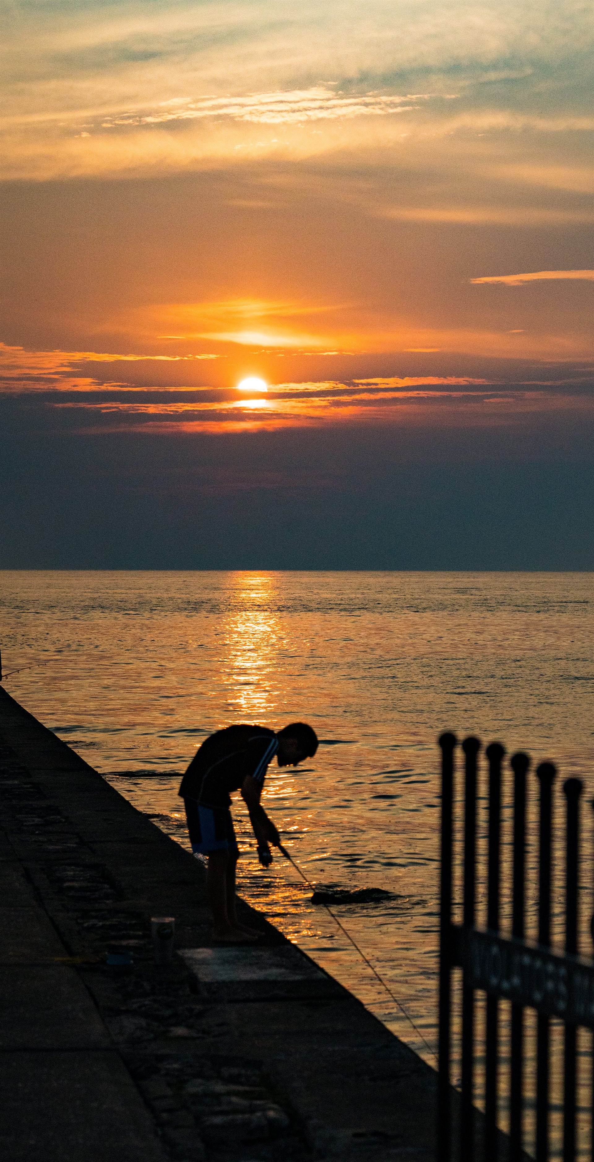 boy in sunset bent