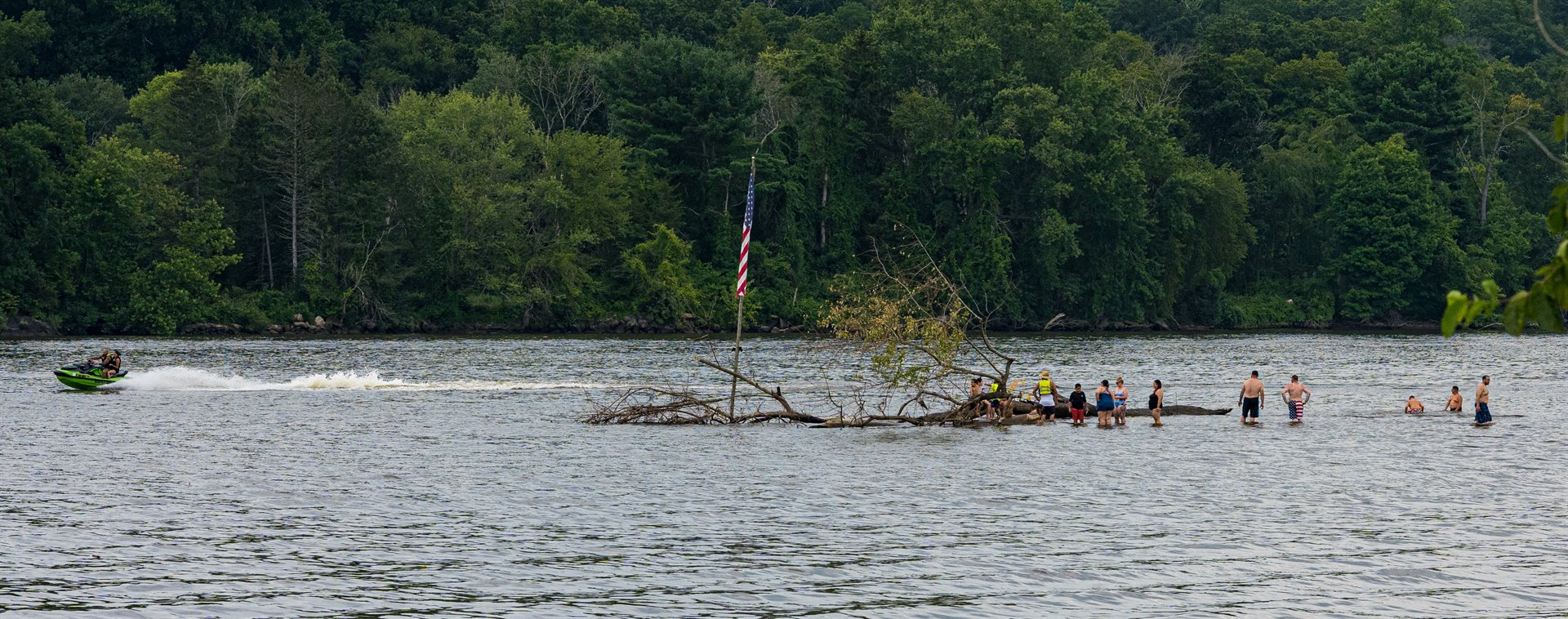 people in river