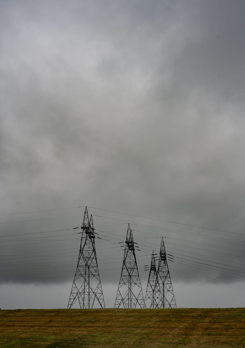 three electric towers