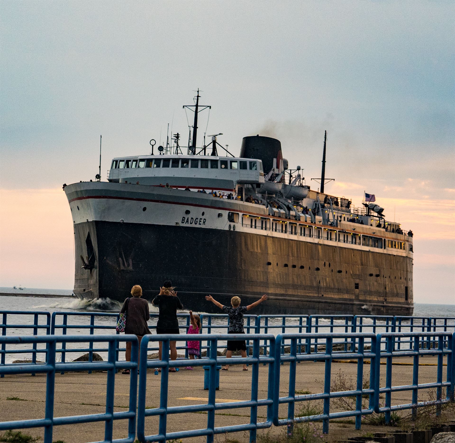 large ship coming into port